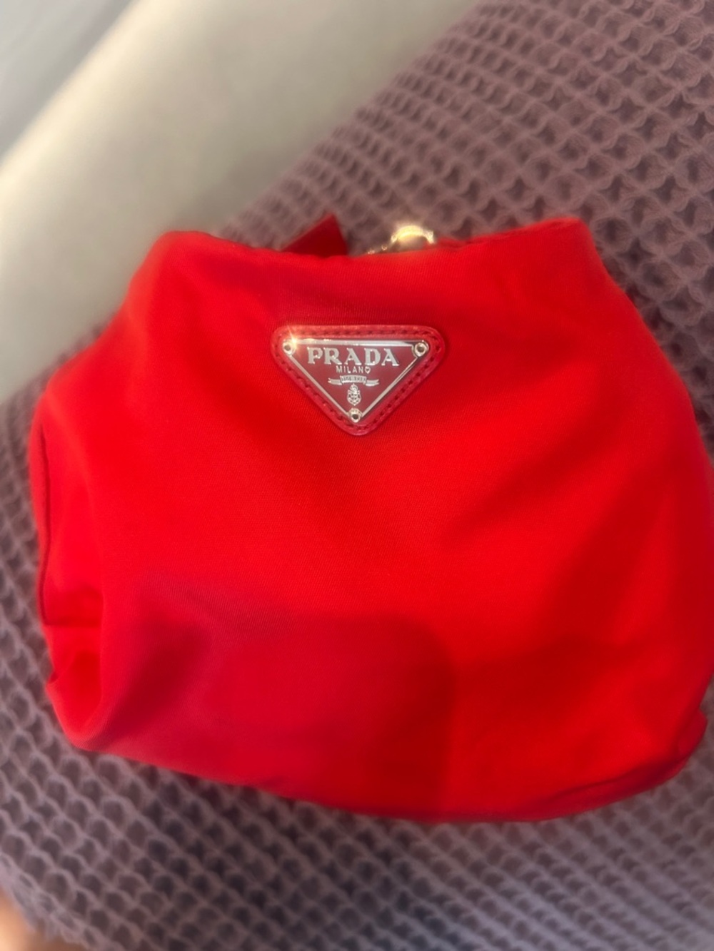 Prada Red Nylon Mini Hobo